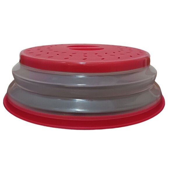 Microwave (Collapsible Cover)-(Red/Clear)-(Size 10.5 inch-26.5cm)-(New)-$33.00 - Picture 2 of 12
